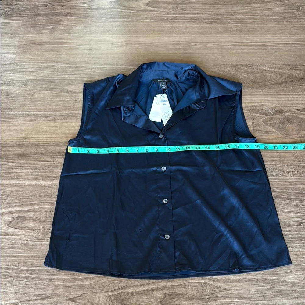 NWT Banana Republic Collared Blouse Preppy Navy Small